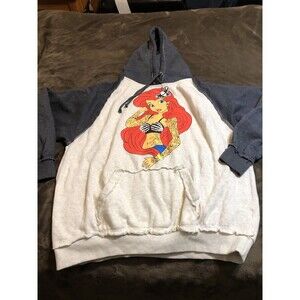 U.S Vintage Brand TATTOO ARIEL & TINKER BELL MUG SHOT-Rare & Thick Hoodie XL